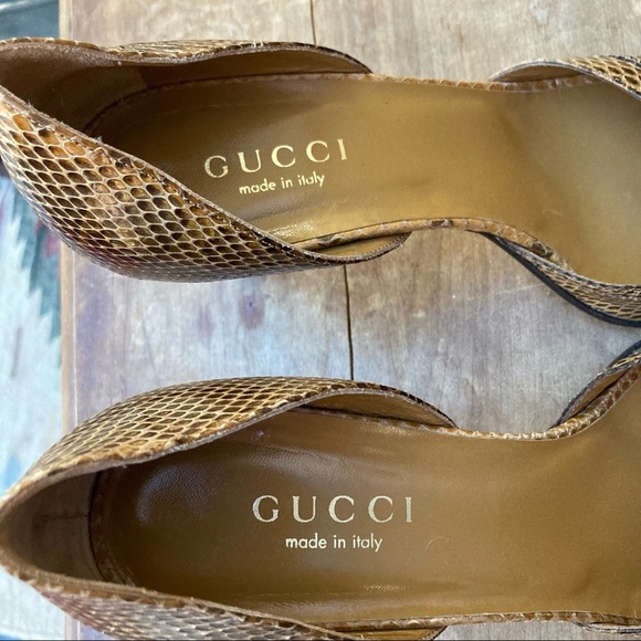 Gucci snakeskin (?) open toe heals size 8.5 - Picture 8 of 10